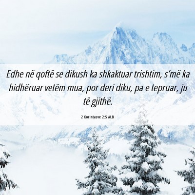 Picture 06 - 2 Korintasve 2:5 ALB - Edhe në qoftë se dikush ka shkaktuar trishtim, - Bible Verse Picture