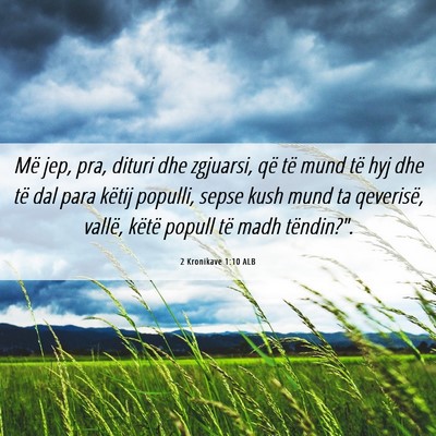 Picture 06 - 2 Kronikave 1:10 ALB - Më jep, pra, dituri dhe zgjuarsi, që të mund - Bible Verse Picture