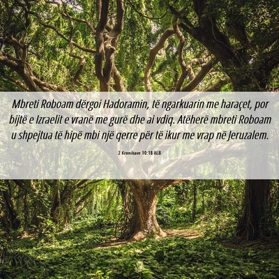 Picture 06 - 2 Kronikave 10:18 ALB - Mbreti Roboam dërgoi Hadoramin, të ngarkuarin - Bible Verse Picture