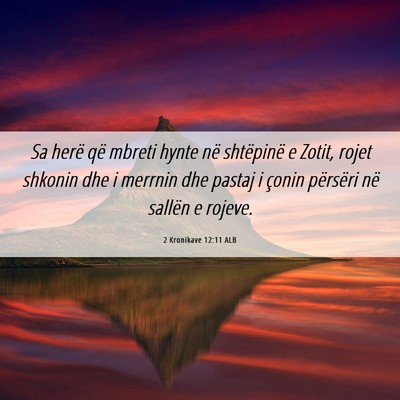 Picture 06 - 2 Kronikave 12:11 ALB - Sa herë që mbreti hynte në shtëpinë e Zotit, - Bible Verse Picture