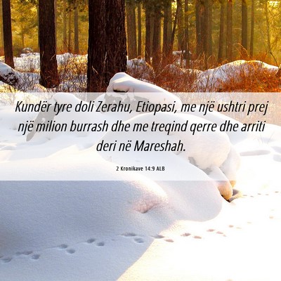 Picture 06 - 2 Kronikave 14:9 ALB - Kundër tyre doli Zerahu, Etiopasi, me një - Bible Verse Picture