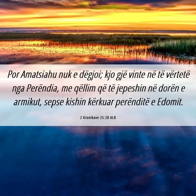 Picture 06 - 2 Kronikave 25:20 ALB - Por Amatsiahu nuk e dëgjoi; kjo gjë vinte në - Bible Verse Picture