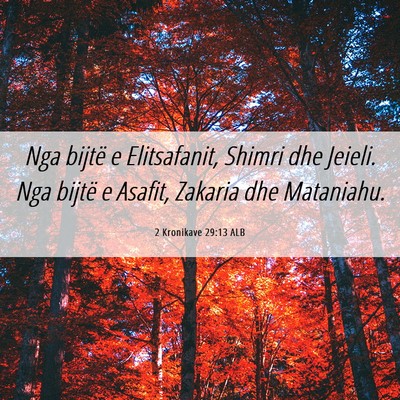 Picture 06 - 2 Kronikave 29:13 ALB - Nga bijtë e Elitsafanit, Shimri dhe Jeieli. Nga - Bible Verse Picture