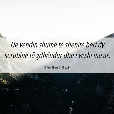 Picture 06 - 2 Kronikave 3:10 ALB - Në vendin shumë të shenjtë bëri dy kerubinë - Bible Verse Picture