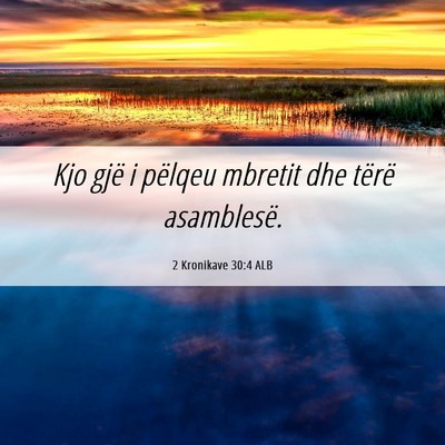 Picture 06 - 2 Kronikave 30:4 ALB - Kjo gjë i pëlqeu mbretit dhe tërë - Bible Verse Picture