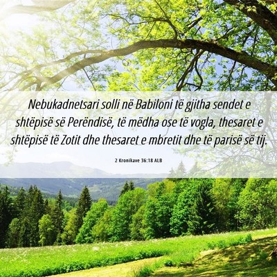 Picture 06 - 2 Kronikave 36:18 ALB - Nebukadnetsari solli në Babiloni të gjitha - Bible Verse Picture