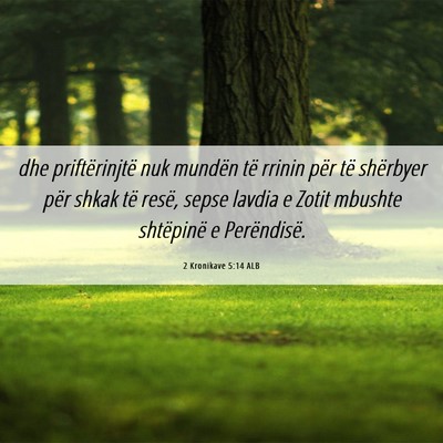 Picture 06 - 2 Kronikave 5:14 ALB - dhe priftërinjtë nuk mundën të rrinin për - Bible Verse Picture