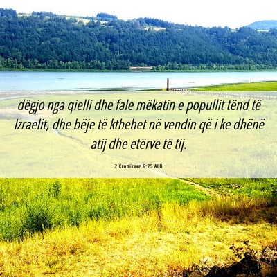 Picture 06 - 2 Kronikave 6:25 ALB - dëgjo nga qielli dhe fale mëkatin e popullit - Bible Verse Picture