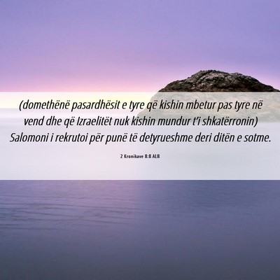 Picture 06 - 2 Kronikave 8:8 ALB - (domethënë pasardhësit e tyre që kishin - Bible Verse Picture