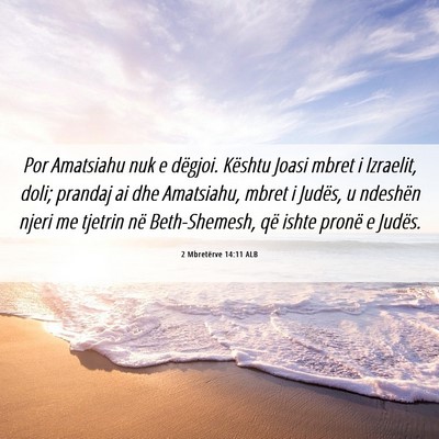 Picture 06 - 2 Mbretërve 14:11 ALB - Por Amatsiahu nuk e dëgjoi. Kështu Joasi mbret - Bible Verse Picture