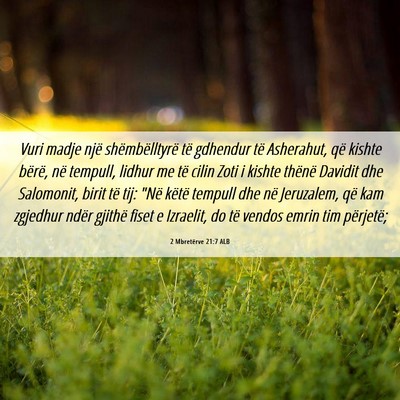 Picture 06 - 2 Mbretërve 21:7 ALB - Vuri madje një shëmbëlltyrë të gdhendur të - Bible Verse Picture