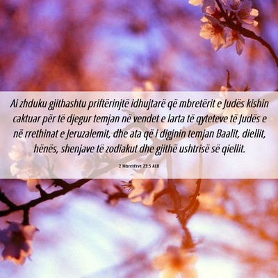 Picture 06 - 2 Mbretërve 23:5 ALB - Ai zhduku gjithashtu priftërinjtë idhujtarë - Bible Verse Picture