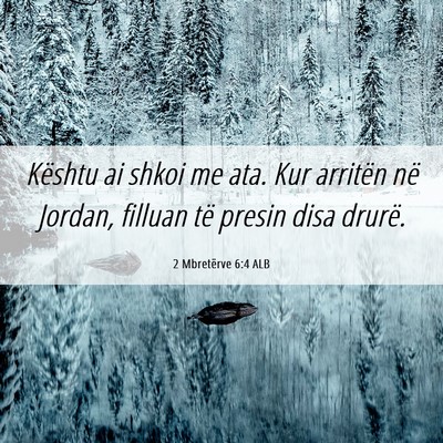 Picture 06 - 2 Mbretërve 6:4 ALB - Kështu ai shkoi me ata. Kur arritën në Jordan, - Bible Verse Picture