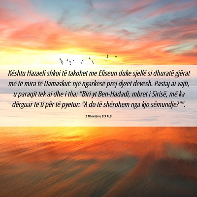 Picture 06 - 2 Mbretërve 8:9 ALB - Kështu Hazaeli shkoi të takohet me Eliseun duke - Bible Verse Picture