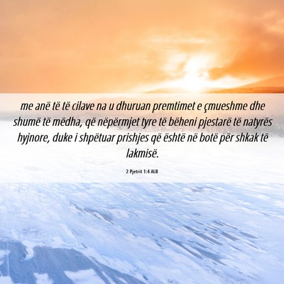 Picture 06 - 2 Pjetrit 1:4 ALB - me anë të të cilave na u dhuruan premtimet e - Bible Verse Picture