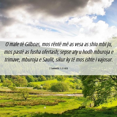 Picture 06 - 2 Samuelit 1:21 ALB - O male të Gilboas, mos rëntë më as vesa as - Bible Verse Picture