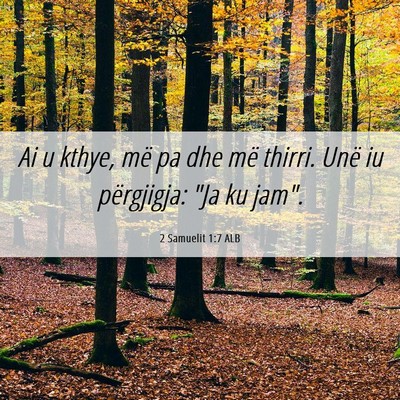 Picture 06 - 2 Samuelit 1:7 ALB - Ai u kthye, më pa dhe më thirri. Unë iu - Bible Verse Picture
