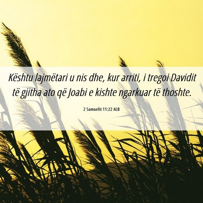Picture 06 - 2 Samuelit 11:22 ALB - Kështu lajmëtari u nis dhe, kur arriti, i - Bible Verse Picture
