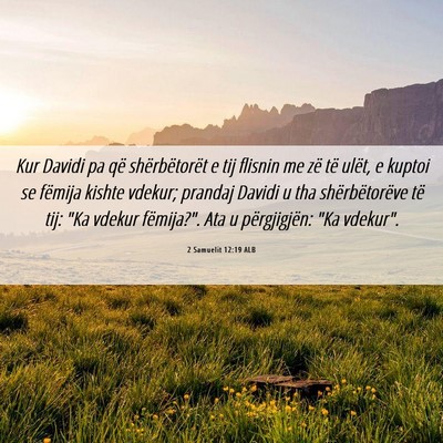 Picture 06 - 2 Samuelit 12:19 ALB - Kur Davidi pa që shërbëtorët e tij flisnin me - Bible Verse Picture