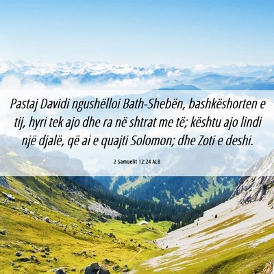 Picture 06 - 2 Samuelit 12:24 ALB - Pastaj Davidi ngushëlloi Bath-Shebën, - Bible Verse Picture