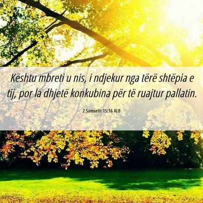 Picture 06 - 2 Samuelit 15:16 ALB - Kështu mbreti u nis, i ndjekur nga tërë - Bible Verse Picture