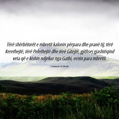 Picture 06 - 2 Samuelit 15:18 ALB - Tërë shërbëtorët e mbretit kalonin përpara - Bible Verse Picture