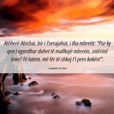 Picture 06 - 2 Samuelit 16:9 ALB - Atëherë Abishai, bir i Tserajahut, i tha - Bible Verse Picture