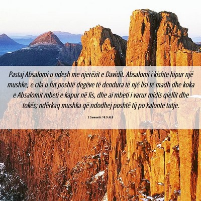 Picture 06 - 2 Samuelit 18:9 ALB - Pastaj Absalomi u ndesh me njerëzit e Davidit. - Bible Verse Picture