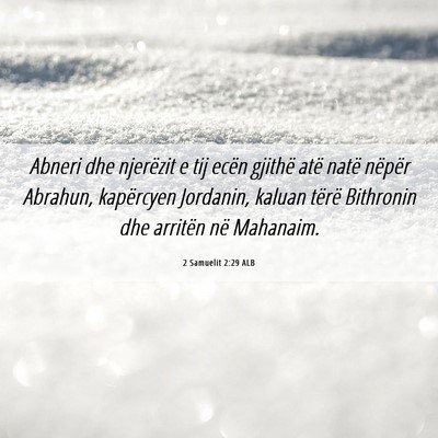 Picture 06 - 2 Samuelit 2:29 ALB - Abneri dhe njerëzit e tij ecën gjithë atë - Bible Verse Picture