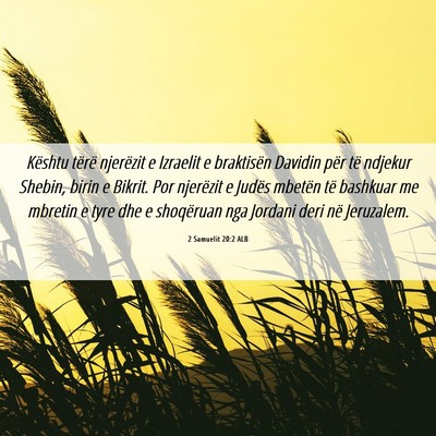 Picture 06 - 2 Samuelit 20:2 ALB - Kështu tërë njerëzit e Izraelit e braktisën - Bible Verse Picture