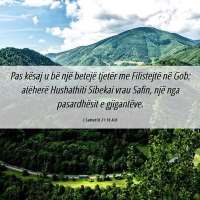 Picture 06 - 2 Samuelit 21:18 ALB - Pas kësaj u bë një betejë tjetër me - Bible Verse Picture
