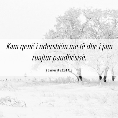 Picture 06 - 2 Samuelit 22:24 ALB - Kam qenë i ndershëm me të dhe i jam ruajtur - Bible Verse Picture
