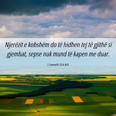 Picture 06 - 2 Samuelit 23:6 ALB - Njerëzit e kobshëm do të hidhen tej të - Bible Verse Picture