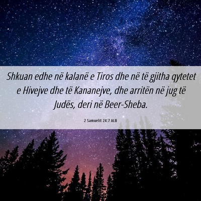 Picture 06 - 2 Samuelit 24:7 ALB - Shkuan edhe në kalanë e Tiros dhe në të - Bible Verse Picture