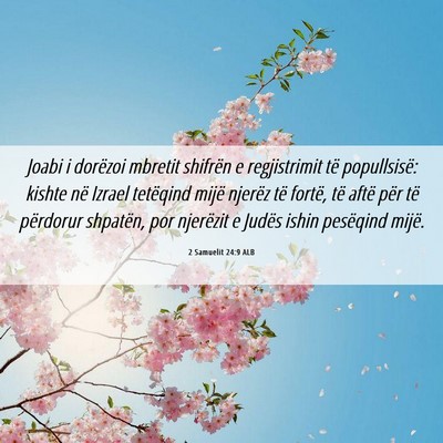 Picture 06 - 2 Samuelit 24:9 ALB - Joabi i dorëzoi mbretit shifrën e regjistrimit - Bible Verse Picture