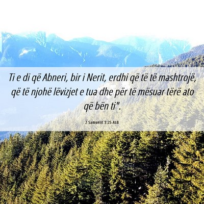 Picture 06 - 2 Samuelit 3:25 ALB - Ti e di që Abneri, bir i Nerit, erdhi që të - Bible Verse Picture