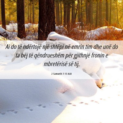 Picture 06 - 2 Samuelit 7:13 ALB - Ai do të ndërtojë një shtëpi në emrin tim - Bible Verse Picture