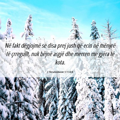 Picture 06 - 2 Thesalonikasve 3:11 ALB - Në fakt dëgjojmë se disa prej jush që ecin - Bible Verse Picture