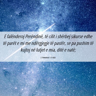 Picture 06 - 2 Timoteut 1:3 ALB - E falënderoj Perëndinë, të cilit i shërbej - Bible Verse Picture