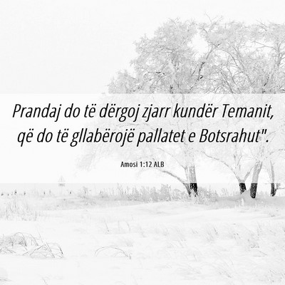 Picture 06 - Amosi 1:12 ALB - Prandaj do të dërgoj zjarr kundër Temanit, që - Bible Verse Picture