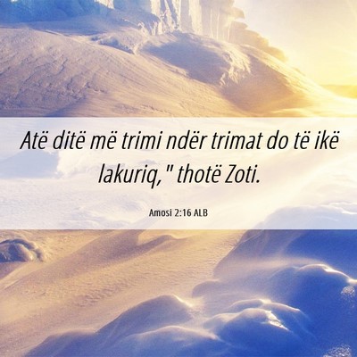 Picture 06 - Amosi 2:16 ALB - Atë ditë më trimi ndër trimat do të ikë - Bible Verse Picture
