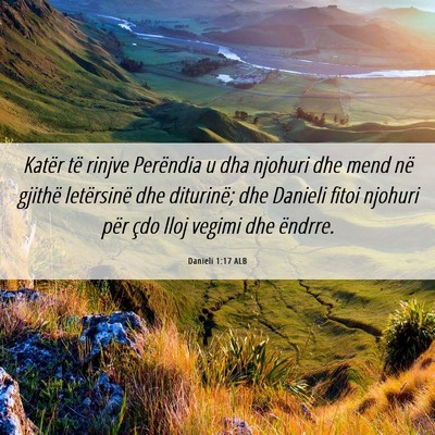 Picture 06 - Danieli 1:17 ALB - Katër të rinjve Perëndia u dha njohuri dhe - Bible Verse Picture