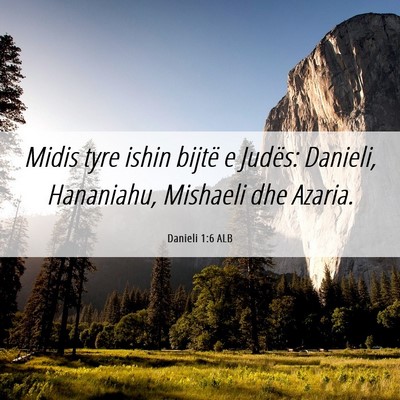 Picture 06 - Danieli 1:6 ALB - Midis tyre ishin bijtë e Judës: Danieli, - Bible Verse Picture