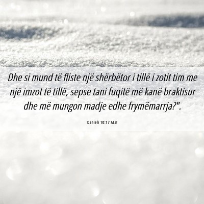 Picture 06 - Danieli 10:17 ALB - Dhe si mund të fliste një shërbëtor i tillë - Bible Verse Picture