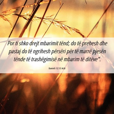 Picture 06 - Danieli 12:13 ALB - Por ti shko drejt mbarimit tënd; do të prehesh - Bible Verse Picture