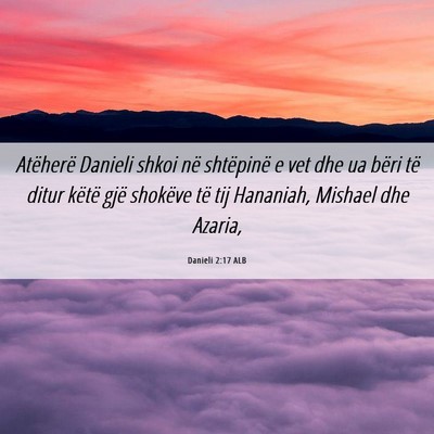 Picture 06 - Danieli 2:17 ALB - Atëherë Danieli shkoi në shtëpinë e vet dhe - Bible Verse Picture