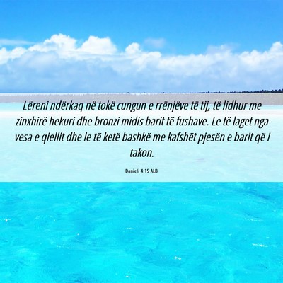 Picture 06 - Danieli 4:15 ALB - Lëreni ndërkaq në tokë cungun e rrënjëve - Bible Verse Picture