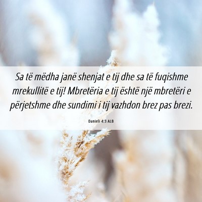 Picture 06 - Danieli 4:3 ALB - Sa të mëdha janë shenjat e tij dhe sa të - Bible Verse Picture