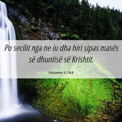 Picture 06 - Efesianëve 4:7 ALB - Po secilit nga ne iu dha hiri sipas masës së - Bible Verse Picture