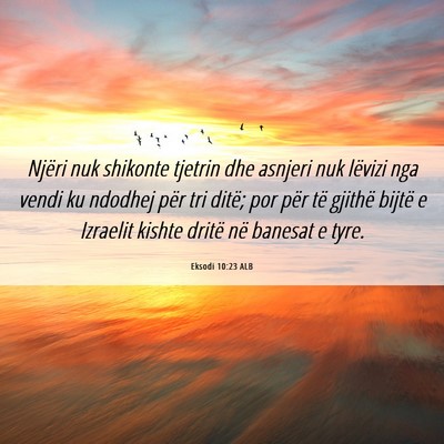 Picture 06 - Eksodi 10:23 ALB - Njëri nuk shikonte tjetrin dhe asnjeri nuk - Bible Verse Picture